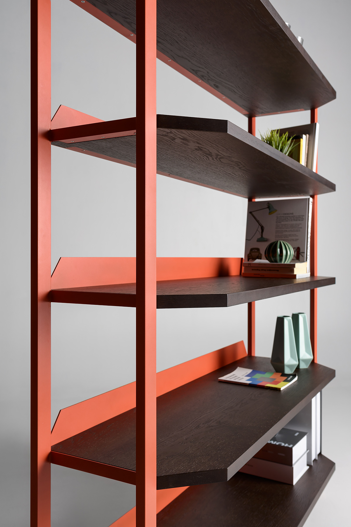 ufobookcase可折叠简约红色书架设计