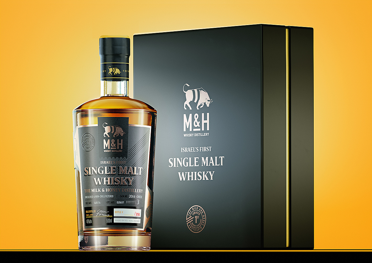 Glass，packing design，M&H Whisky，