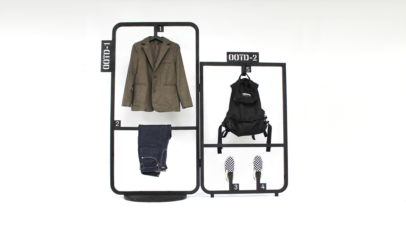 coat hanger，black，pla，Model，Jiwon Jang，OOTD，