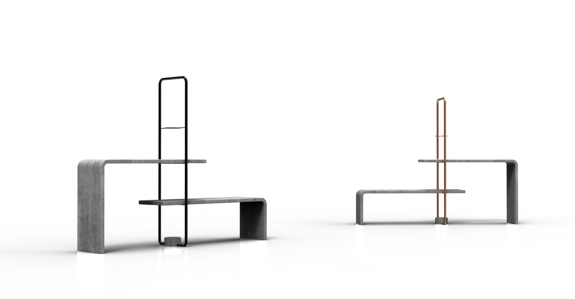 Concrete glass metal，Yeutz design，Emotional design，Concrete space matching facilities，original，