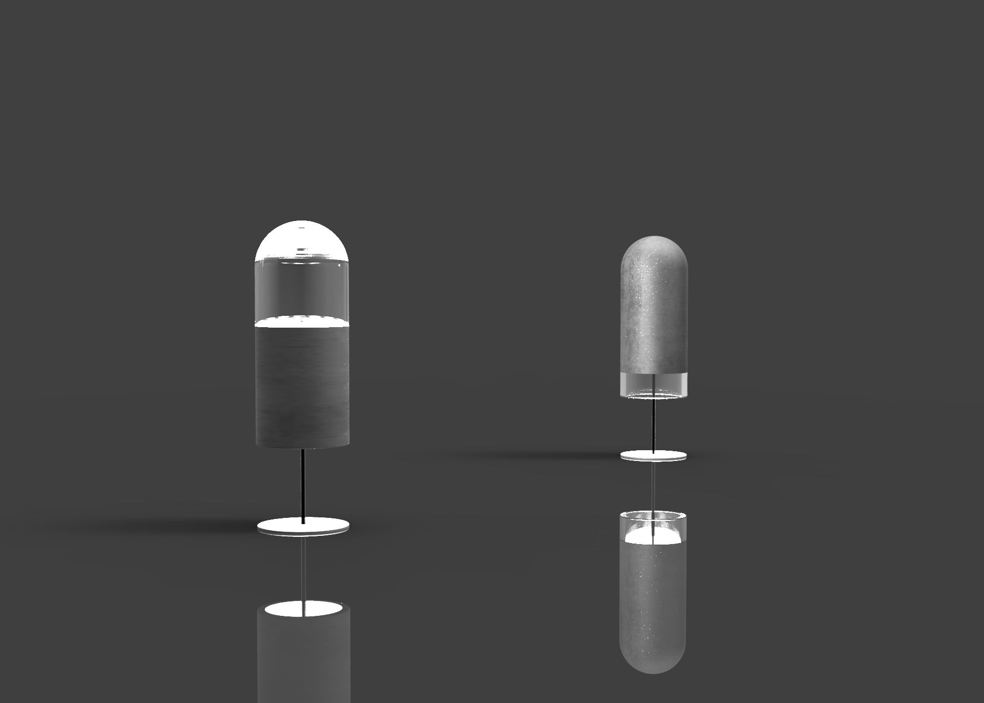 Concrete glass metal，Yeutz design，Emotional design，Concrete space matching facilities，original，