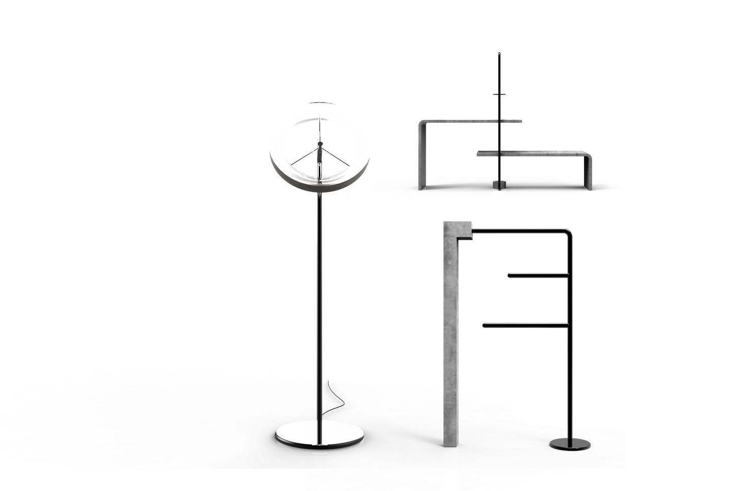 Concrete glass metal，Yeutz design，Emotional design，Concrete space matching facilities，original，