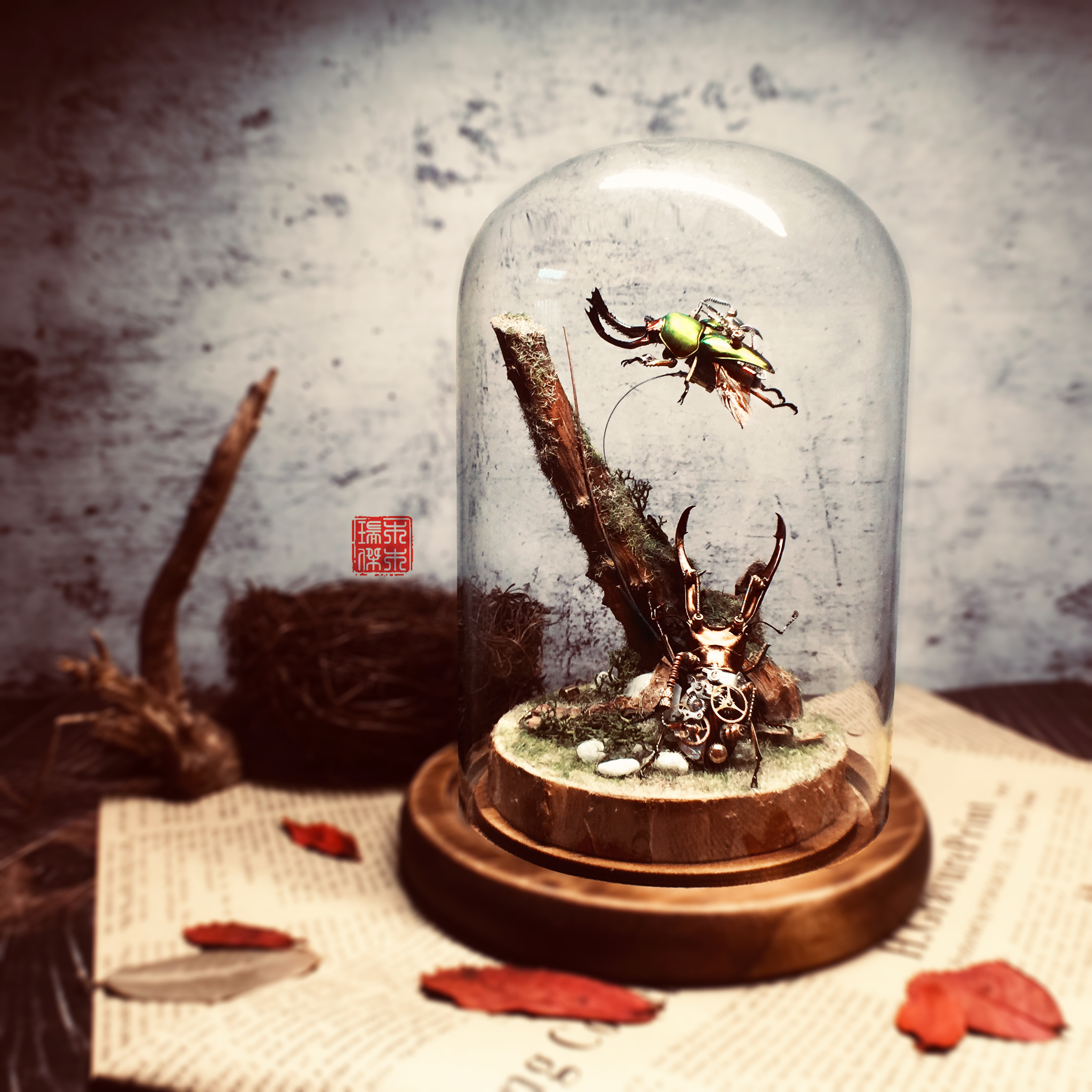 insect，Steampunk，handicraft，Landscaping，specimen，