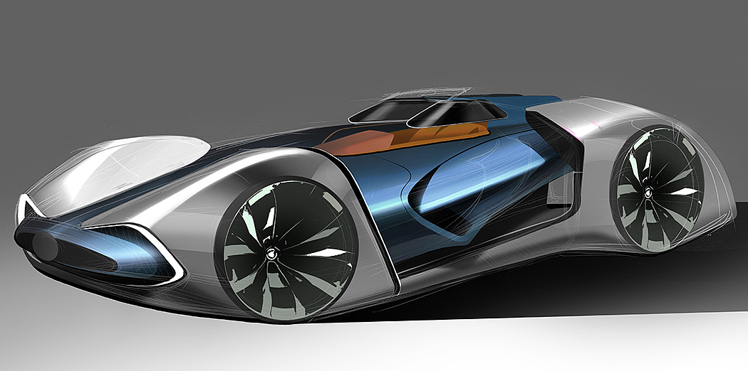 Super run，Sports car，Concept Car，Sense of future design，