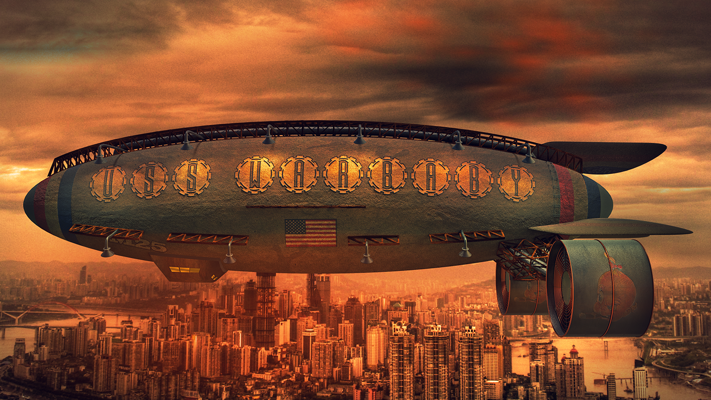 3d，Lee Rosario，War Baby，USS，in the air，Hot Air Balloon，