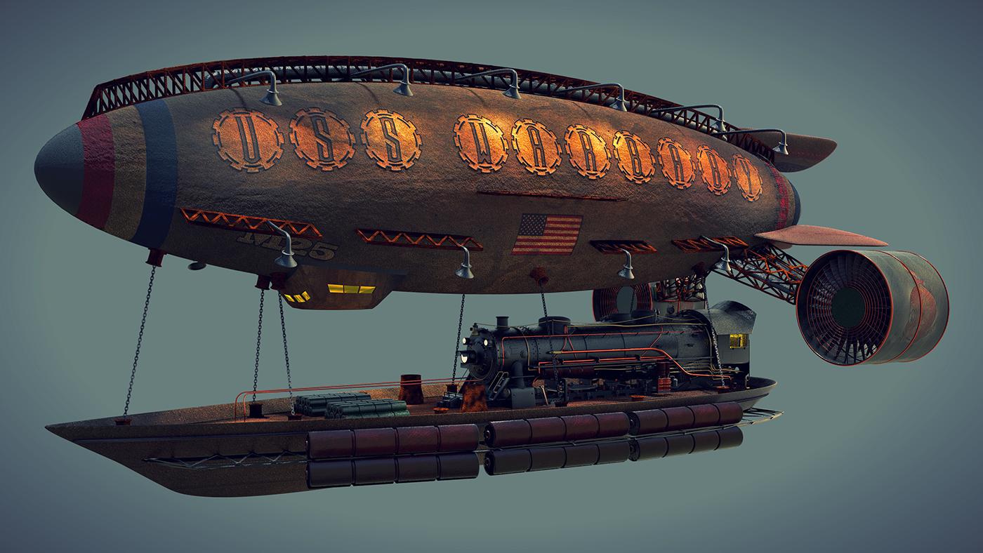 3d，Lee Rosario，War Baby，USS，in the air，Hot Air Balloon，