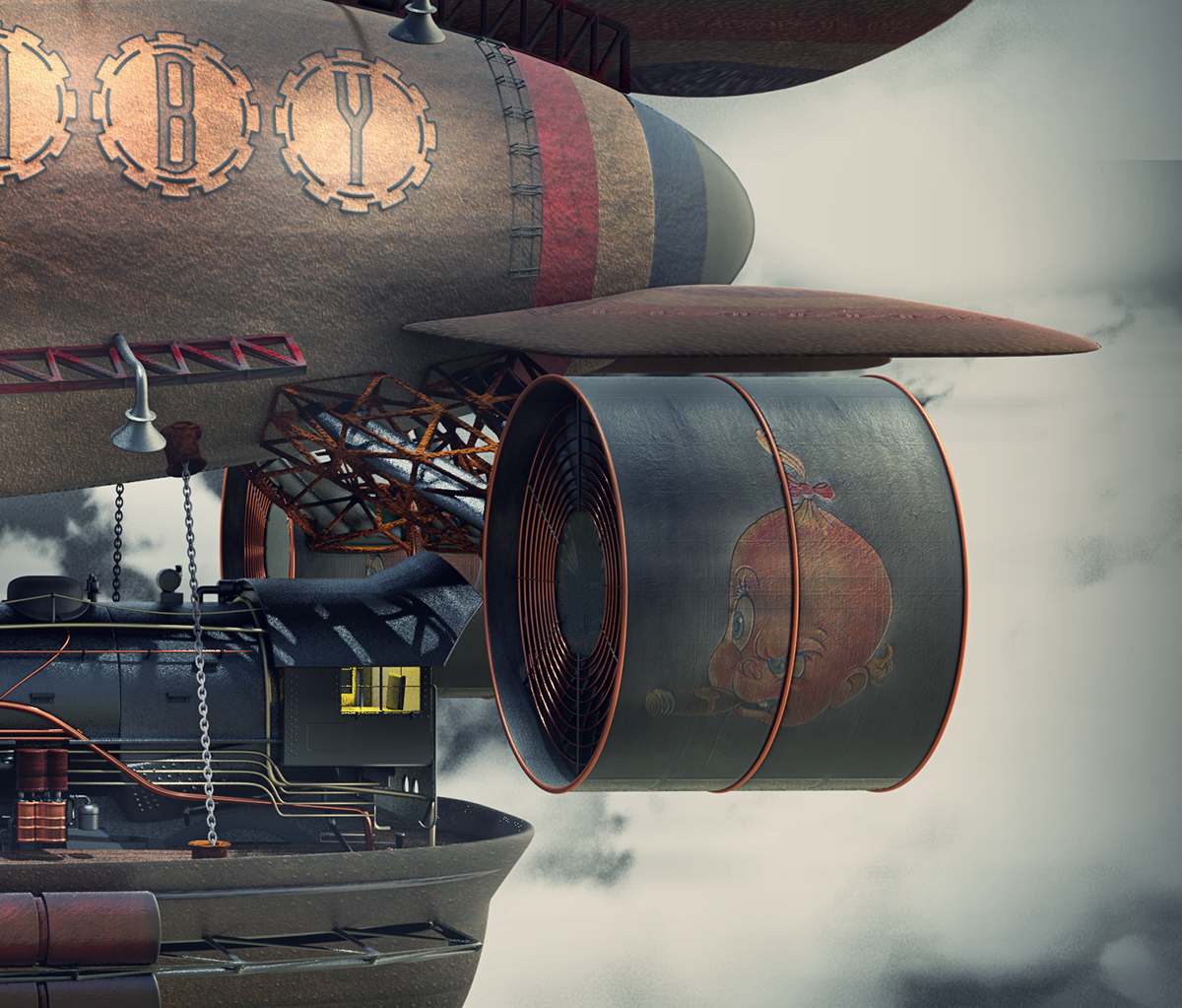 3d，Lee Rosario，War Baby，USS，in the air，Hot Air Balloon，