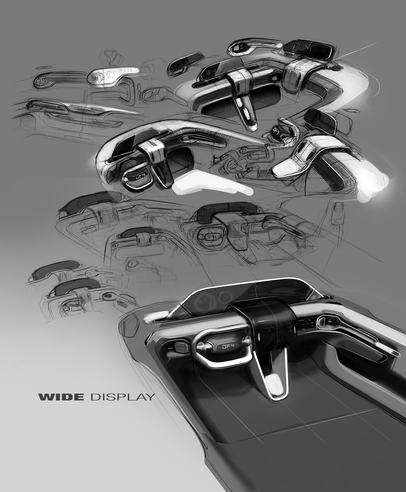 SUV Interior，automobile，Hand drawn，Automatic design，industrial design，graphic design ，