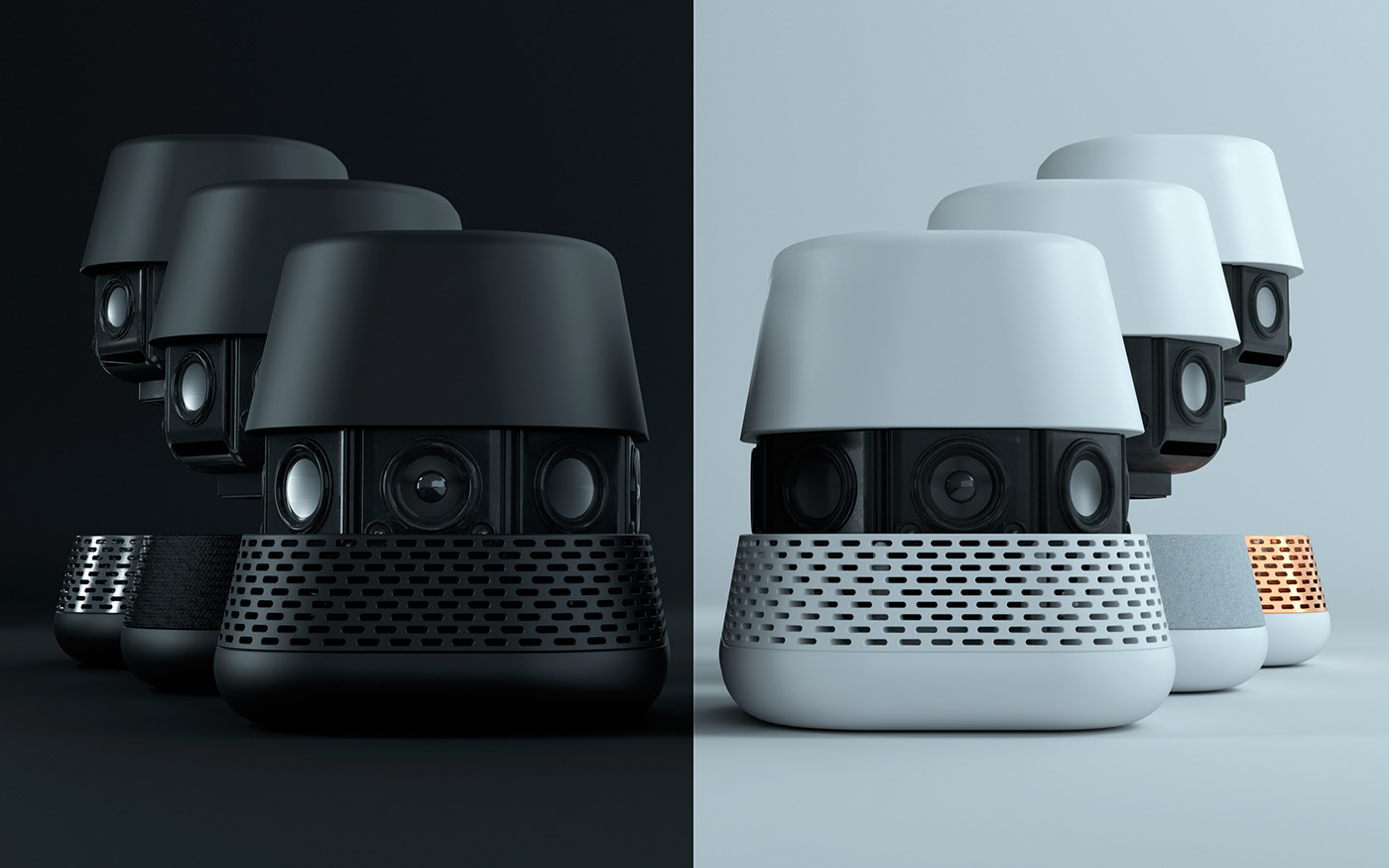 modeling，Google Home，Smart home，Render，Digital art，