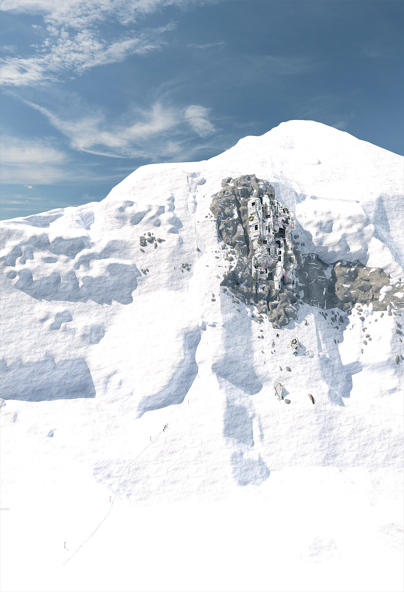 Architecture，space flight environment，Training facilities，Manipulating Mont Blanc，Mars，