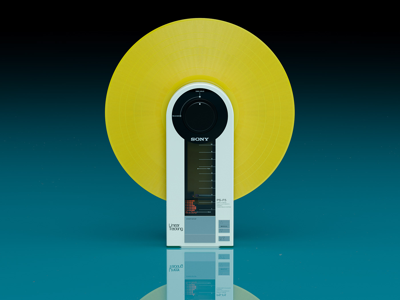 Vinyl record player，Render，modeling，sony，