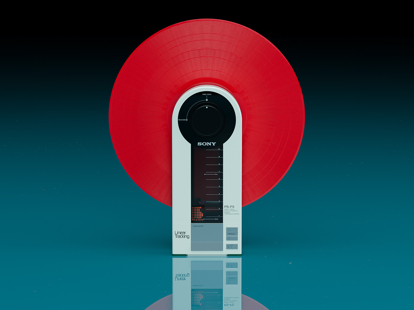 Vinyl record player，Render，modeling，sony，