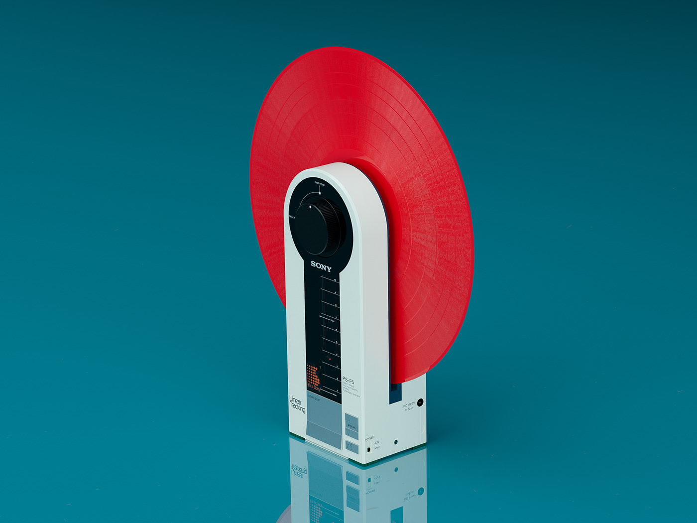 Vinyl record player，Render，modeling，sony，