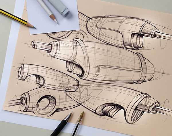 Hand drawn，industrial design，sketch，