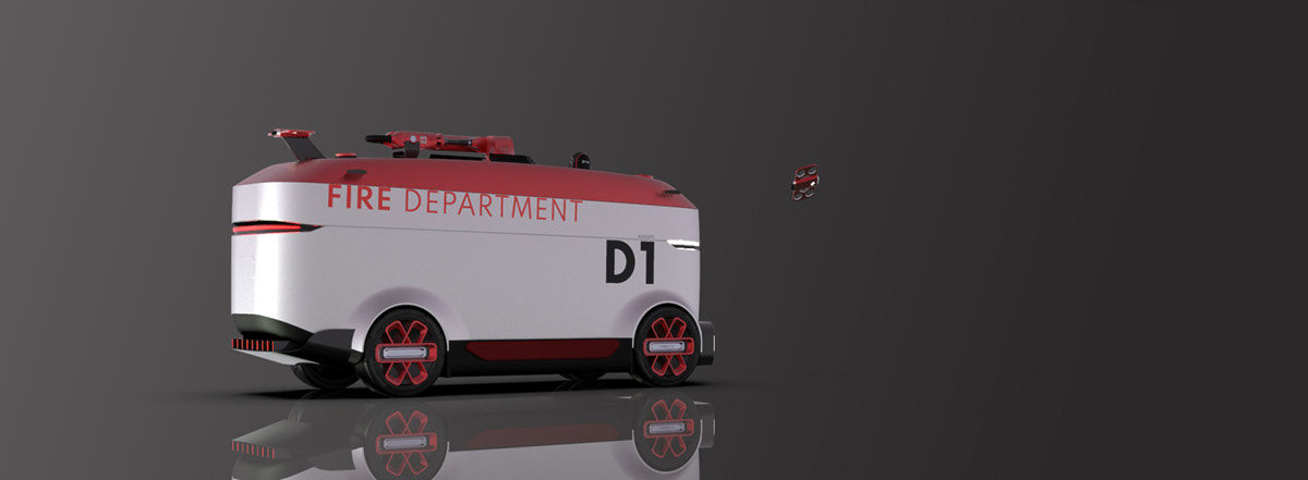 meet an emergency，fire engine，rescue，automation，fire control，