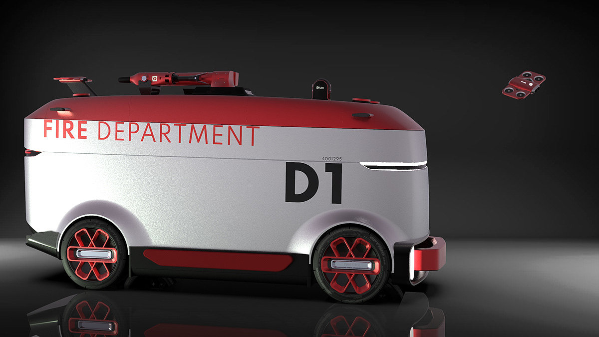 meet an emergency，fire engine，rescue，automation，fire control，