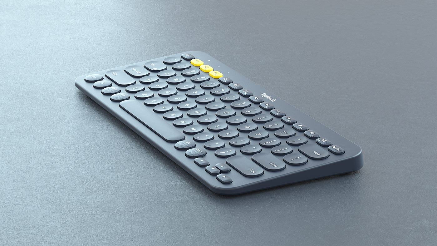 Render，modeling，Logitech，k380，logitech，Martin Thul，keyboard，