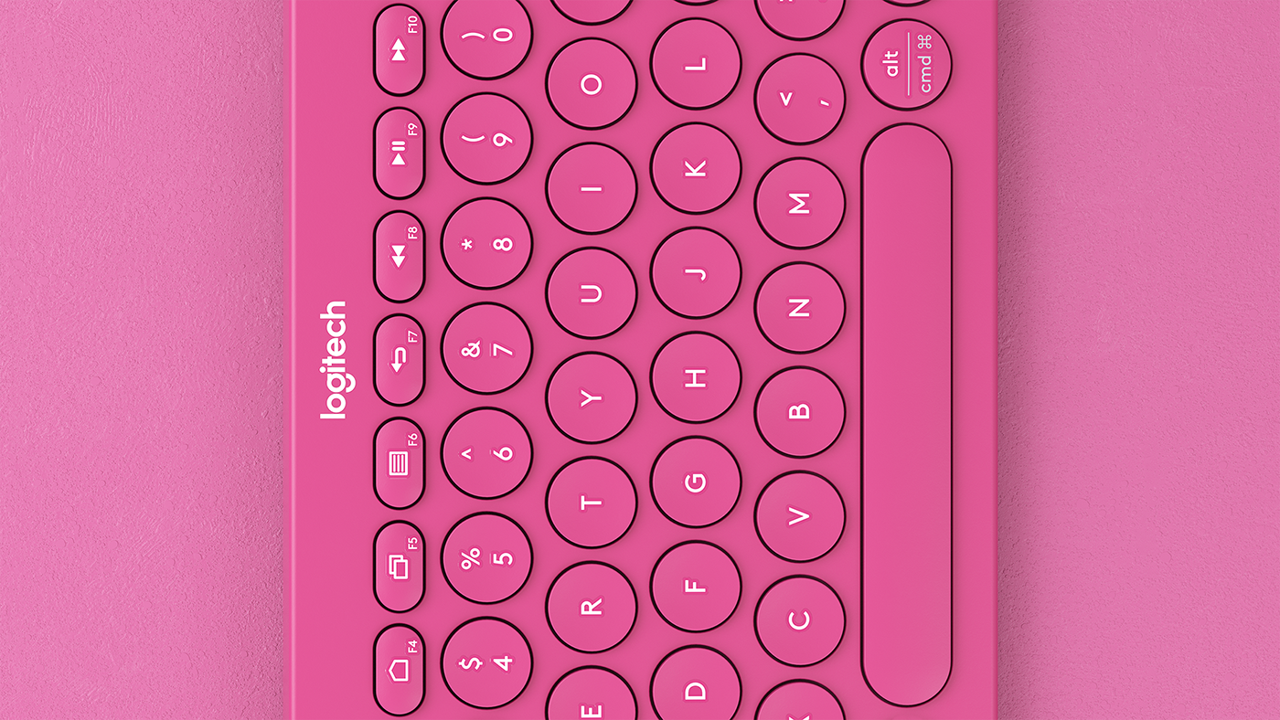 Render，modeling，Logitech，k380，logitech，Martin Thul，keyboard，