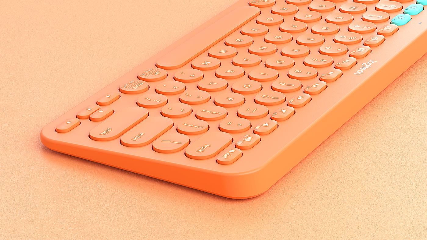 Render，modeling，Logitech，k380，logitech，Martin Thul，keyboard，