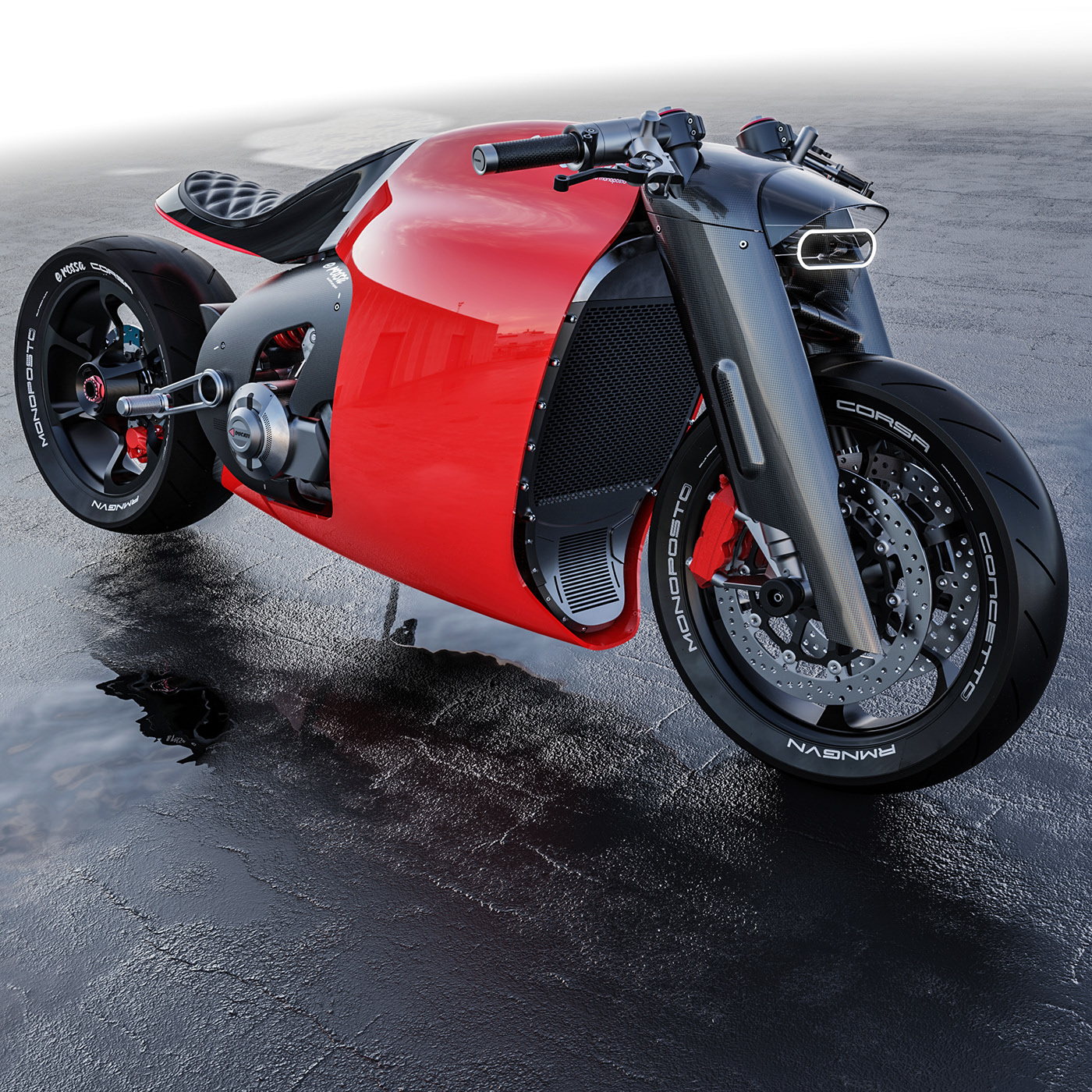 technology，Electric motorcycle，is monopos red，