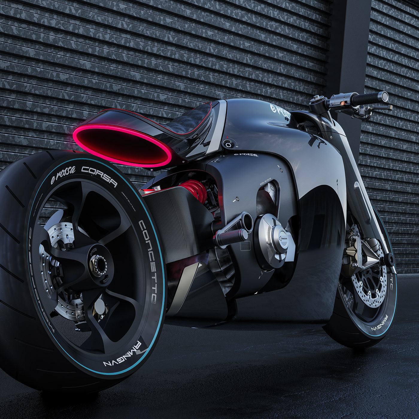 technology，Electric motorcycle，is monopos red，
