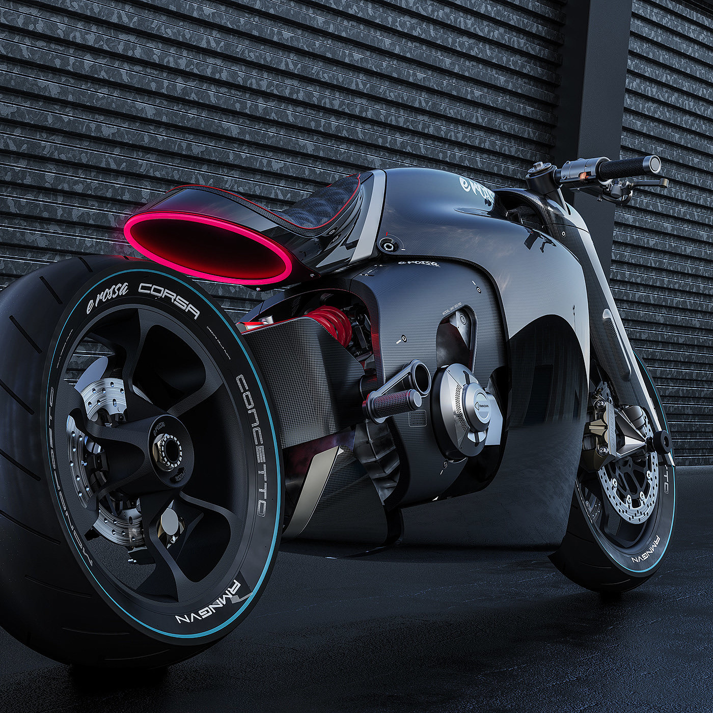 technology，Electric motorcycle，is monopos red，