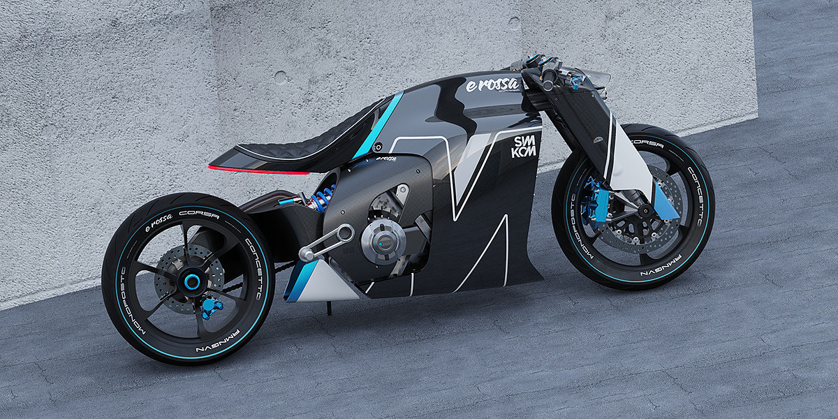 technology，Electric motorcycle，is monopos red，