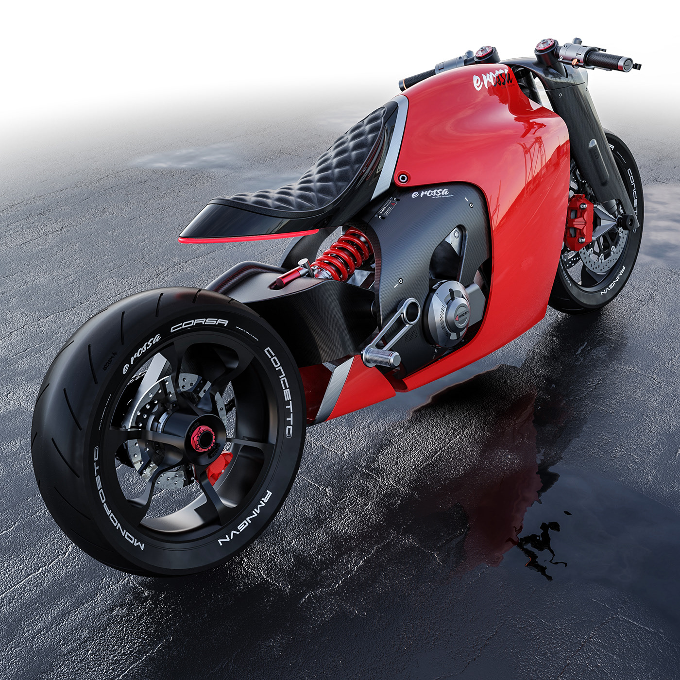 technology，Electric motorcycle，is monopos red，