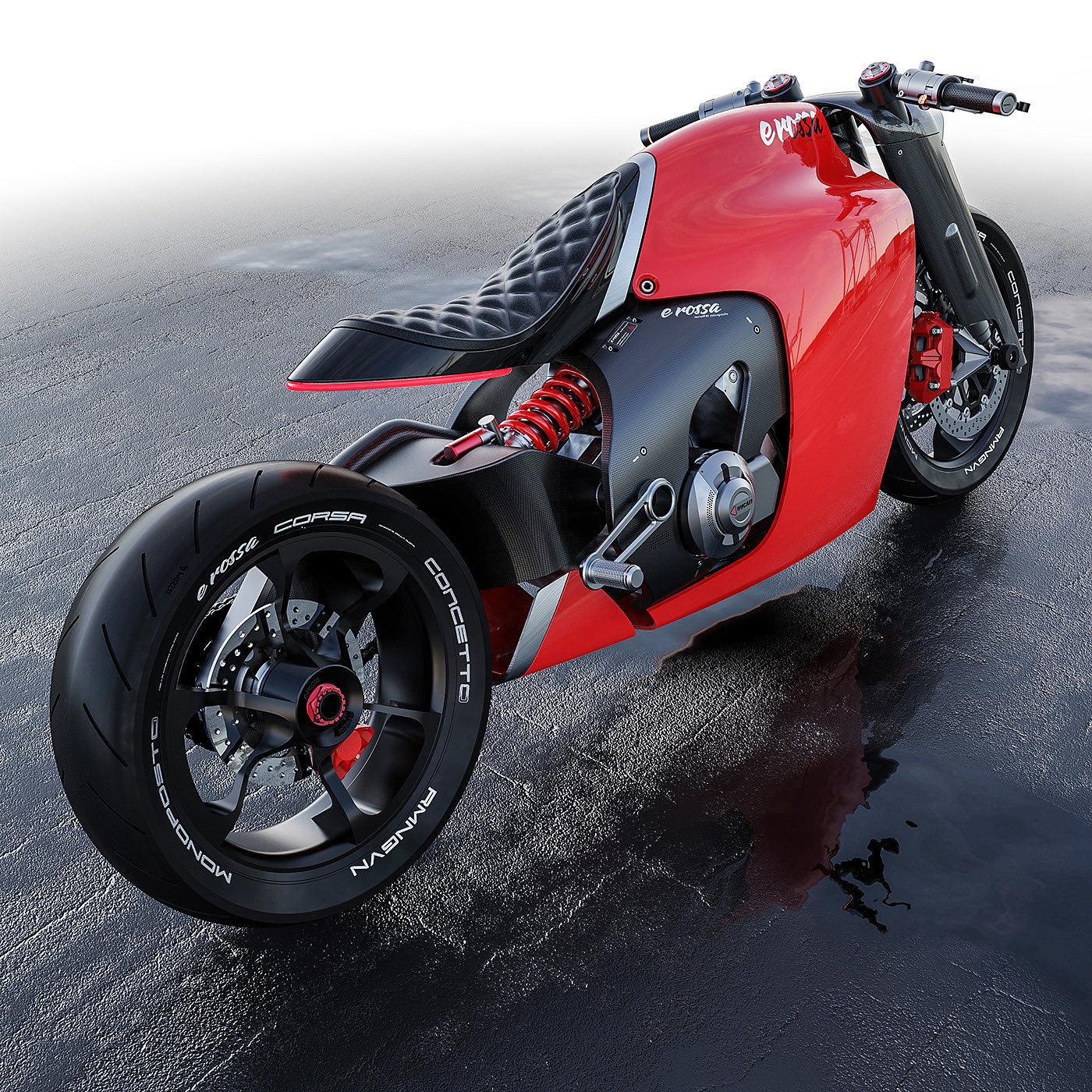 technology，Electric motorcycle，is monopos red，