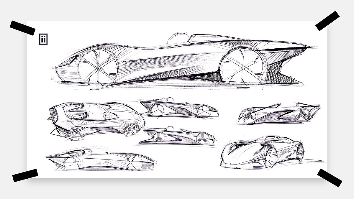 Sketches，Hand drawn car，Metal，