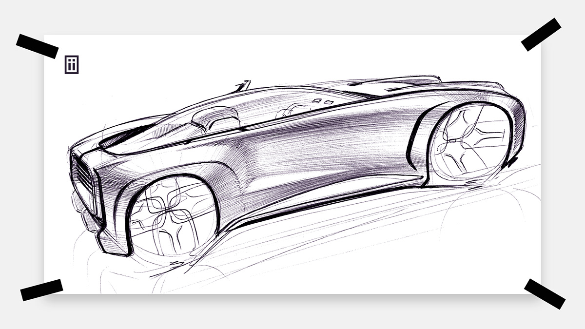 Sketches，Hand drawn car，Metal，