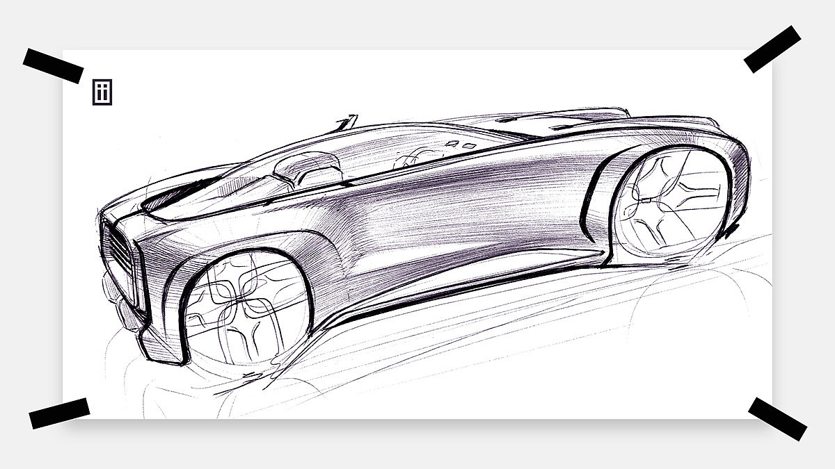 Sketches，Hand drawn car，Metal，