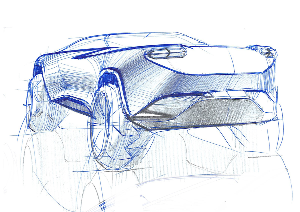 Sketches，Hand drawn car，Metal，