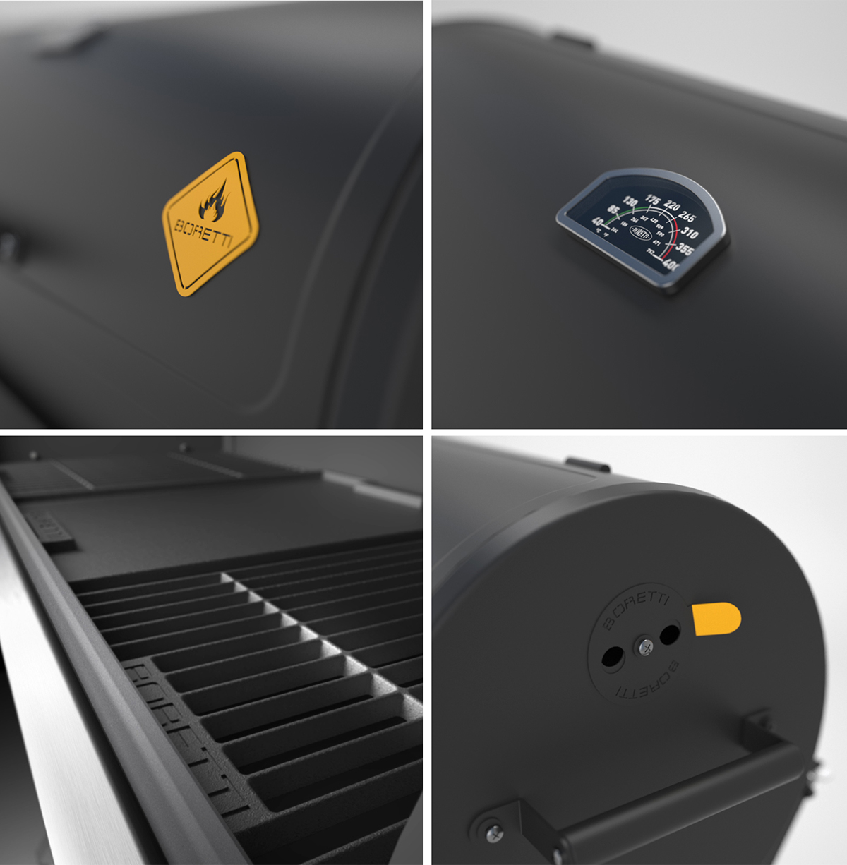 WAACS Design，outdoor，Barrel type，Barbecue rack，Boretti，black，