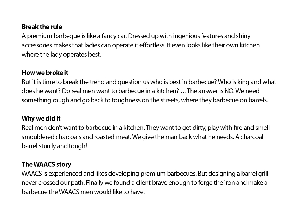 WAACS Design，outdoor，Barrel type，Barbecue rack，Boretti，black，