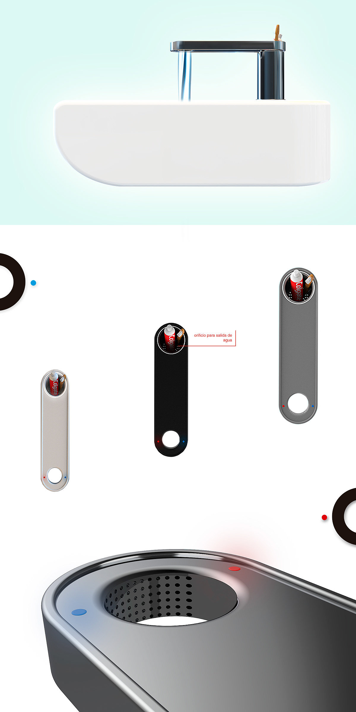 water tap，Tooth cup，space，