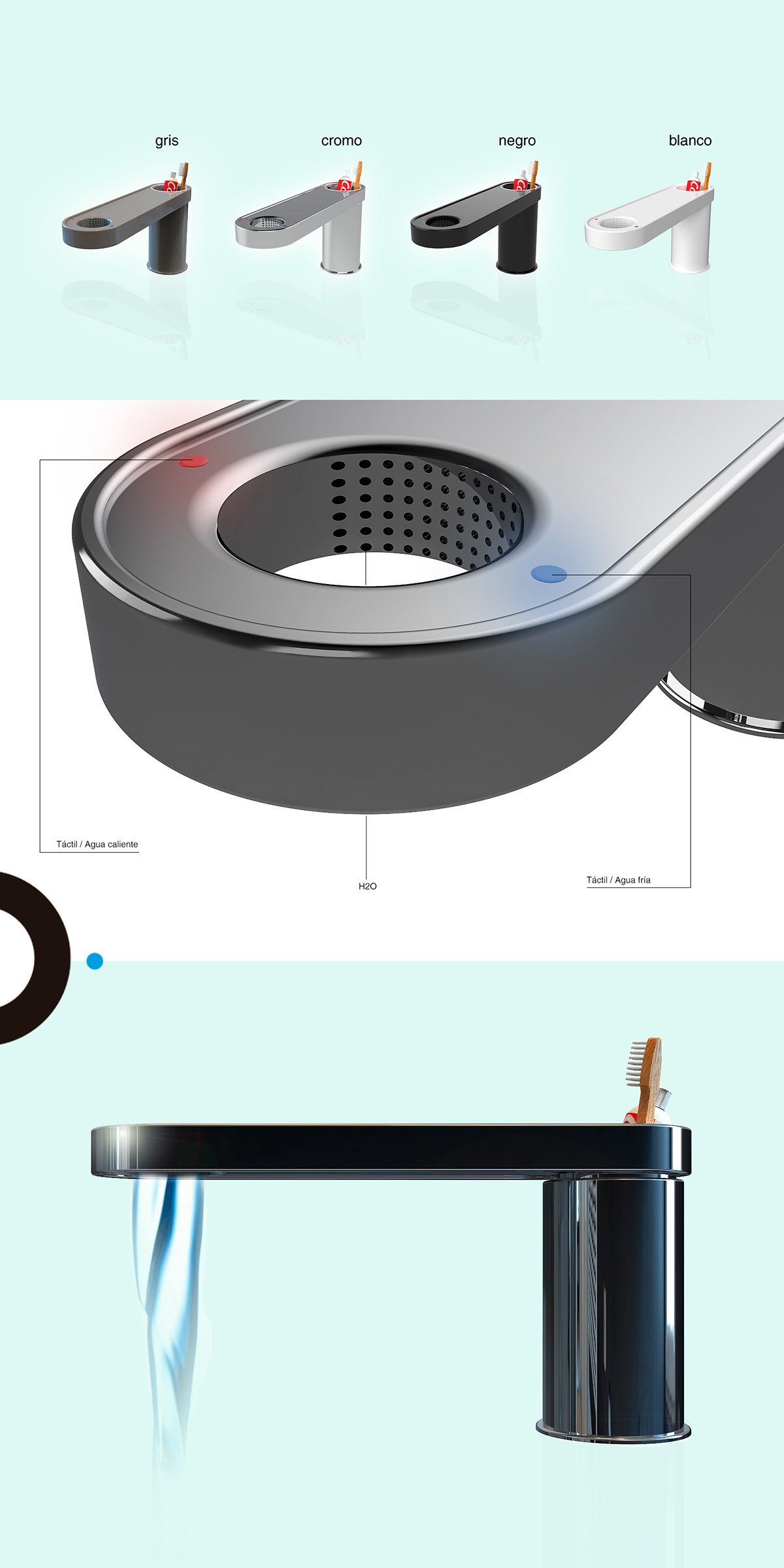 water tap，Tooth cup，space，