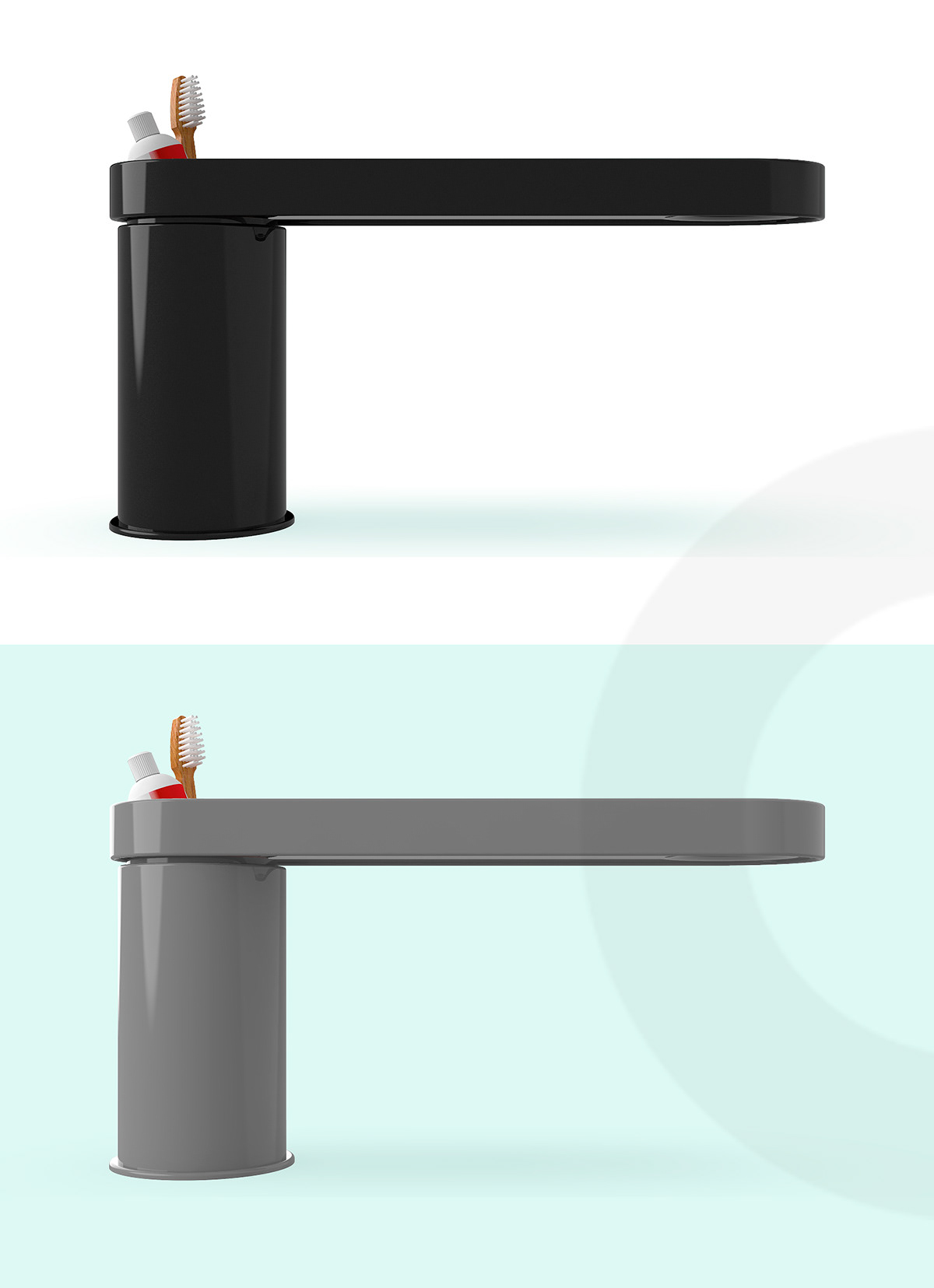 water tap，Tooth cup，space，