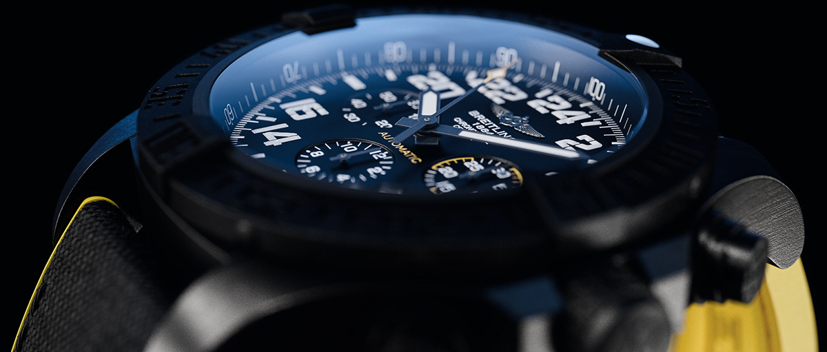 black，Wrist watch，Breitling，