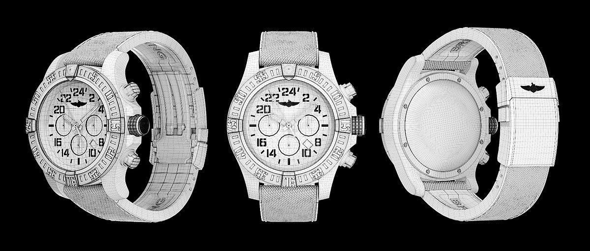 black，Wrist watch，Breitling，