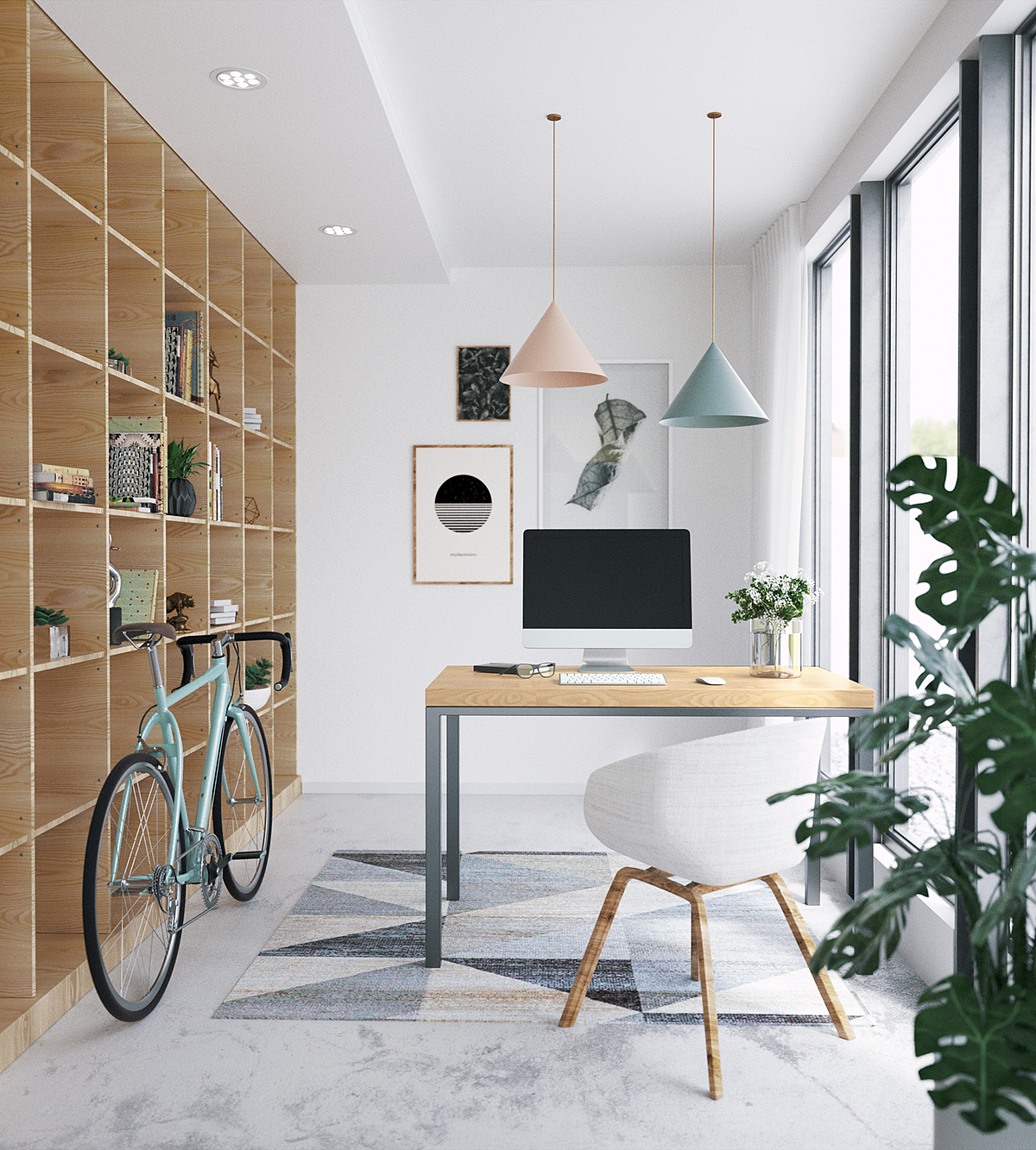 Stunning workspace，Home design，Minimalist，