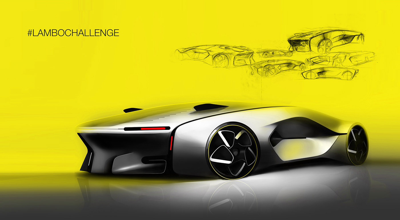 Hand drawn，Render paper，Sports car，draft，