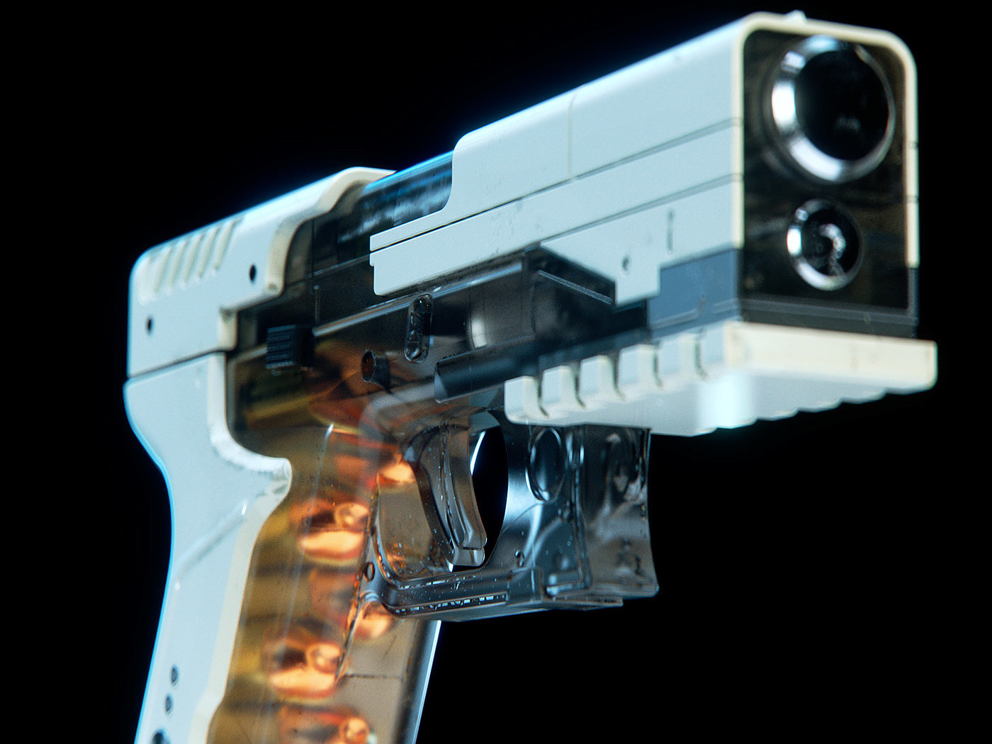 Pistol，white，major，