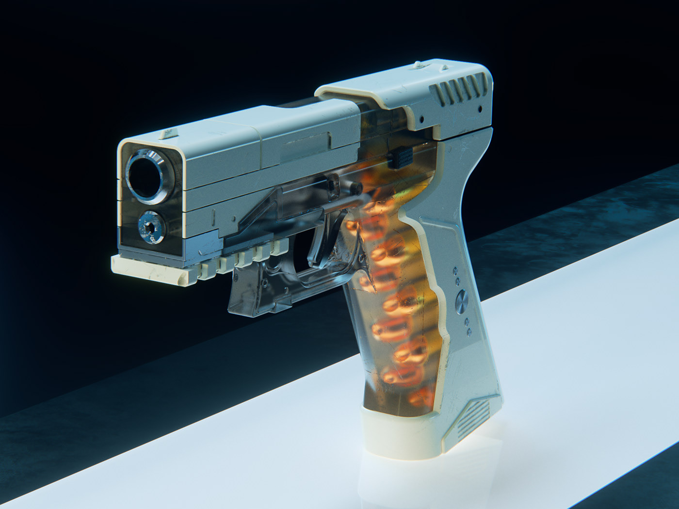 Pistol，white，major，