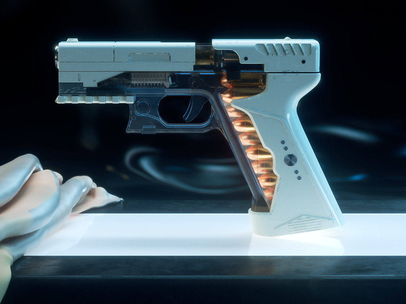 Pistol，white，major，