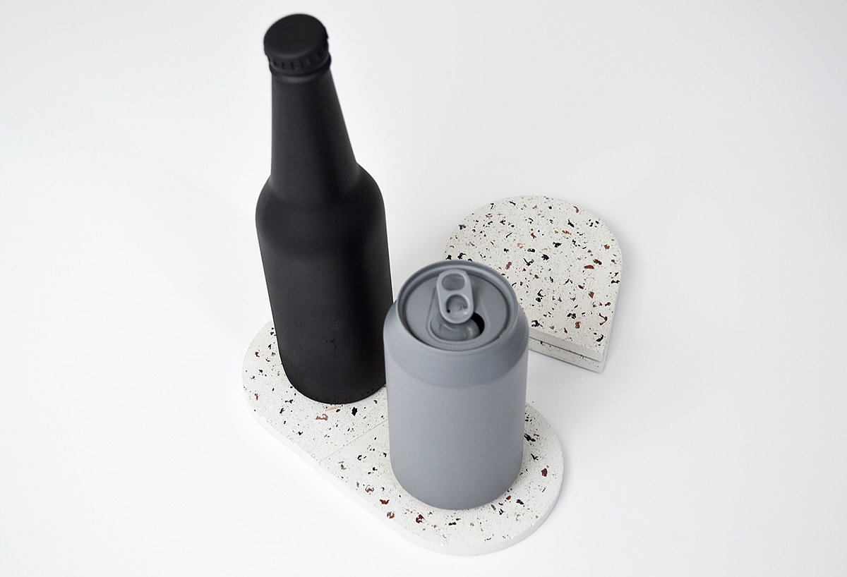 Concrete terrazzo coaster，Stone，Stein series，