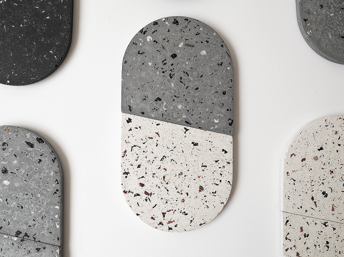 Concrete terrazzo coaster，Stone，Stein series，