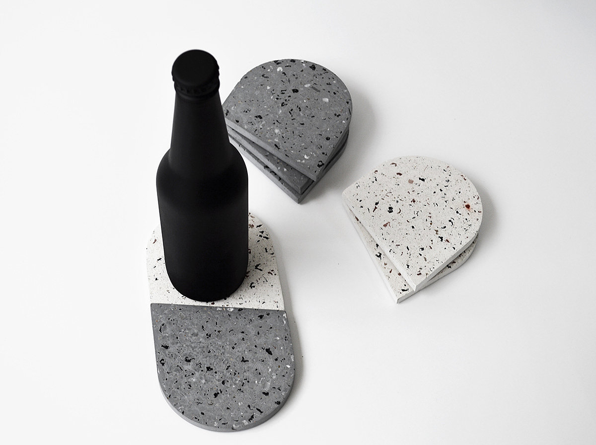 Concrete terrazzo coaster，Stone，Stein series，