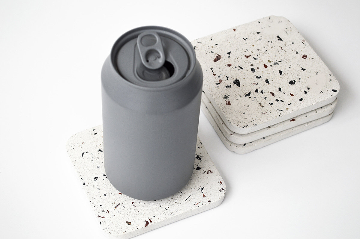 Concrete terrazzo coaster，Stone，Stein series，