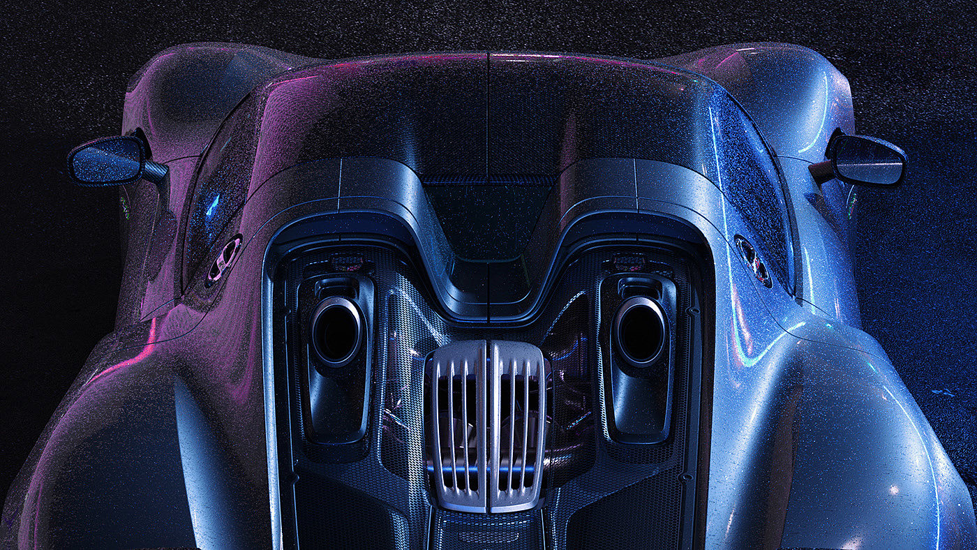 Porsche，nine hundred and eighteen，cgi，automobile，texture of material，Electric sports car，